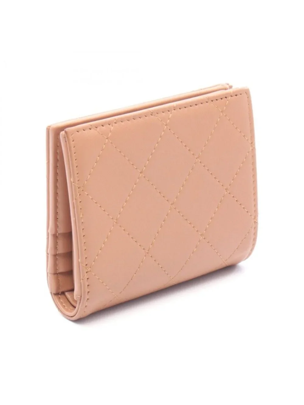 Chanel Bifold Wallet Quilted Camel Leather
